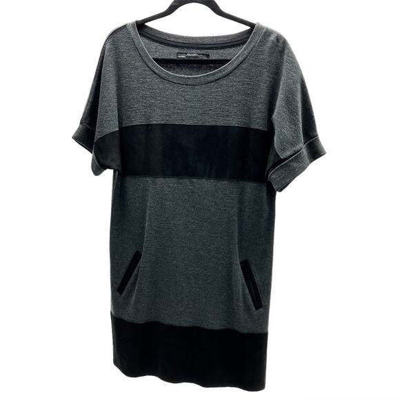 Allsaints Sweater Short Sleeve Mini Dress With Pockets Women's Size Large - Picture 1 of 10